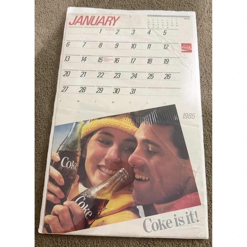 Coca-Cola 1985 Coke Is It Vintage Calendar Used